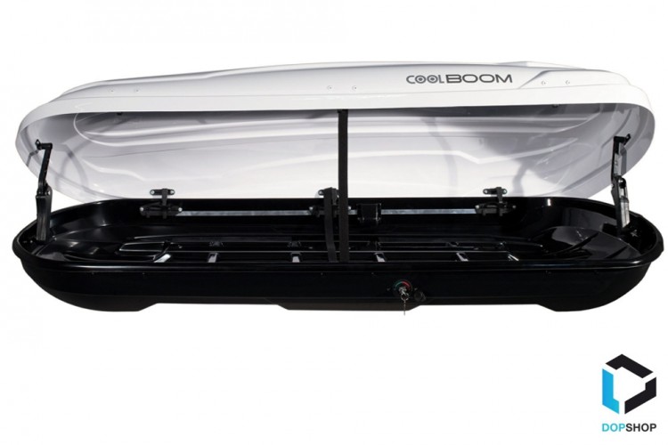 Автобокс COOL BOOM бокс на крышу 390 литров, глянцевый двухсторонний