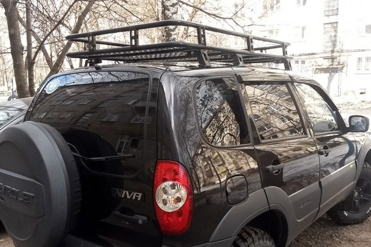 Экспедиционный багажник на Ниву Шевроле без рейлингов, ТРОФИ  