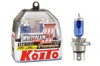 Лампа Koito H4 Whitebeam (белый свет) P0744W, 2 шт., галоген 60/55W